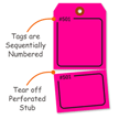 Fluorescent Pink Perforated Tag