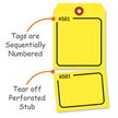 Fluorescent Yellow Perforated Tag