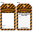 Self Laminating Two-Sided OSHA Warning Header Blank Tag
