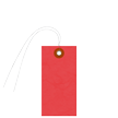 Blank Tyvek Red Shipping Tag With Wire And Metal Eyelet