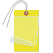 Blank Self-Laminating Write-On Tags With Wire, Yellow