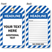 Custom Blue Striped Tag With Back Side Options