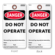 Danger Do Not Operate Tag With Fiber Patch