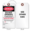 Danger Do Not Operate Tear Off Tag With Fiber Patch