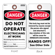Danger Do Not Operate Electricians At Work Tag