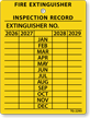 Fire Extinguisher 4 Year Maintenance Tag
