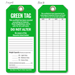 Green Tag Do Not Alter Scaffold Safety Tag