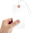 White HDPE Shipping Tags (with pre-attached wires)