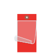 Red Self-Laminating Tags With Metal Eyelet, Fiber Patch