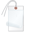 Blank Self-Laminating Write-On Tags With Wire, White