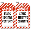 ANSI Static Sensitive Contents Danger Safety 2-Sided Tag
