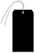 Tear Proof Black Plastic Tag With Wire And Metal Eyelet