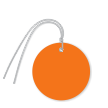 Pre-Wired Plastic Circle Tags; Orange