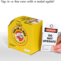 Do not operate tags on a roll with metal eyelet