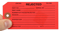 Bright red Tags clearly mark rejected defective material.