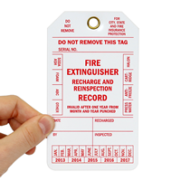 2-Sided 4 Year Fire Extinguisher Tag