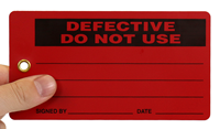 Defective Do Not Use Vinyl Inspection Tags
