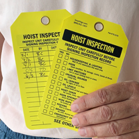 Hoist inspection tag