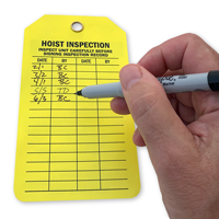 Write on hoist tag with a pen