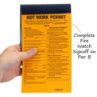 Warning Hot Work Permit Tag