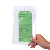 Clear Vertical Plastic Overflap Tag Pouch