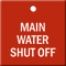 Main Water Shut Off Engraved Valve Tag